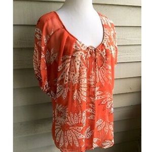 Diane Von Furstenberg Floral Layered Peasant Top